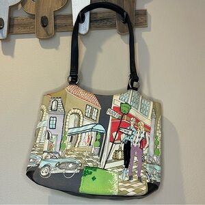 Frankie & Johnnie Vintage Beaded Beverly Hills LA Design Tote Bag